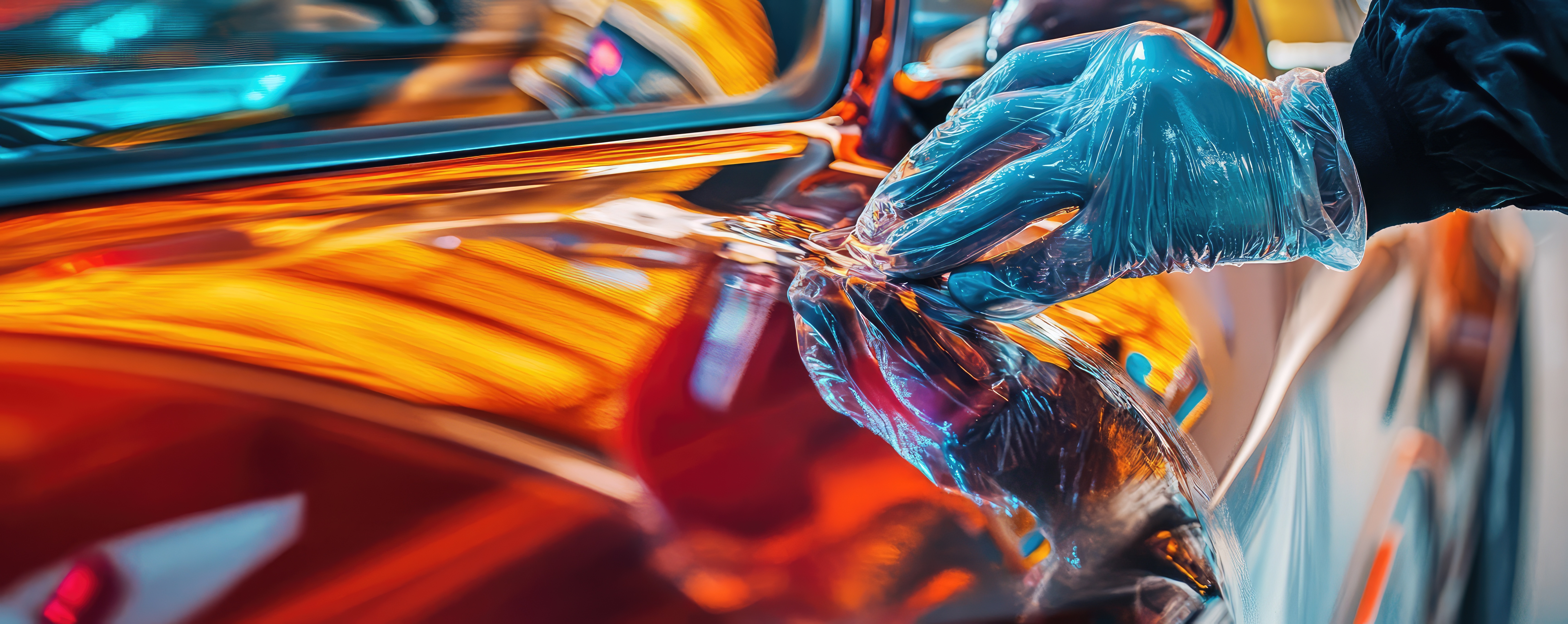 Paint Protection on a red car surface.